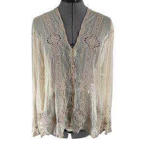 J.JILL FLORAL LACE BLOUSE